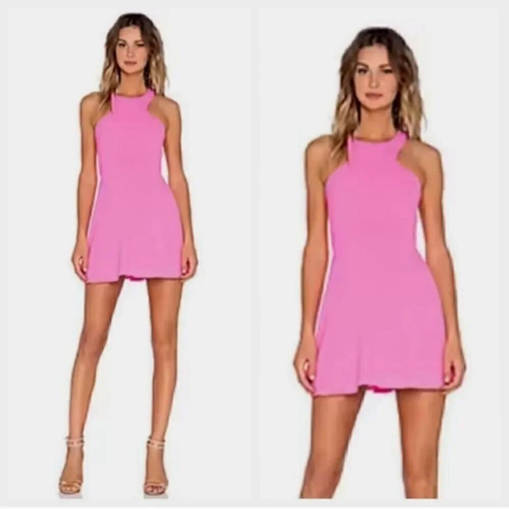 NBD x Naven Twins Revolve Believe Me Skater Mini Dress in Fuschia Size Small